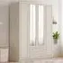 MARIE 4 Door 2 Drawer Mirror Wardrobe - White