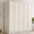 MARIE 5-Door Wardrobe - White, Gold