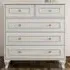 MARIE 5 Drawer Chest of Drawers - White, Gold