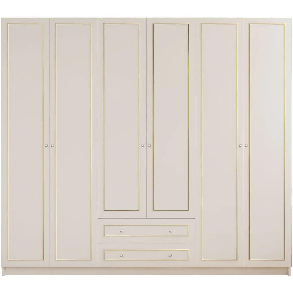 MARIE 6 Door 2 Drawer Wardrobe - White