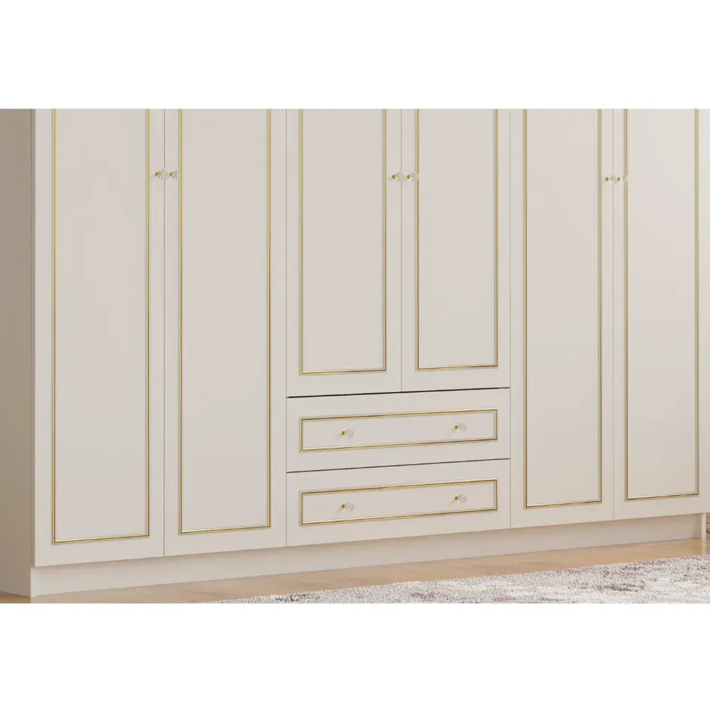 MARIE 6 Door 2 Drawer Wardrobe - White