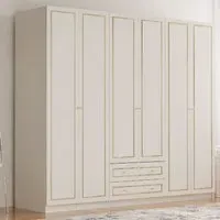 MARIE 6 Door 2 Drawer Wardrobe - White