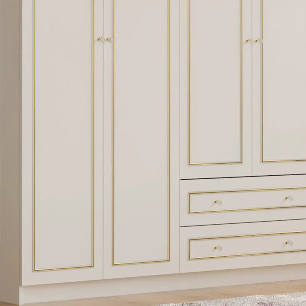 MARIE 6 Door 2 Drawer XL Wardrobe - White