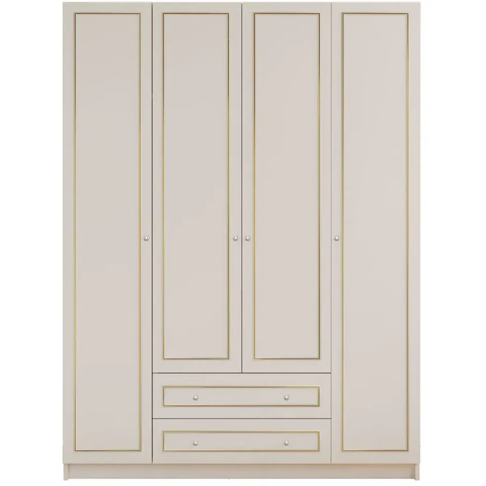 MARIE XL 4 Door 2 Drawer Wardrobe - White