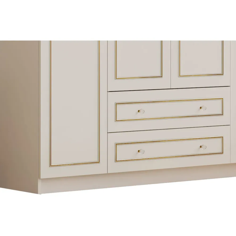 MARIE XL 4 Door 2 Drawer Wardrobe - White