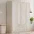 MARIE XL 4 Door 2 Drawer Wardrobe - White