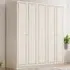 MARIE XL 5-Door Wardrobe - White, Gold