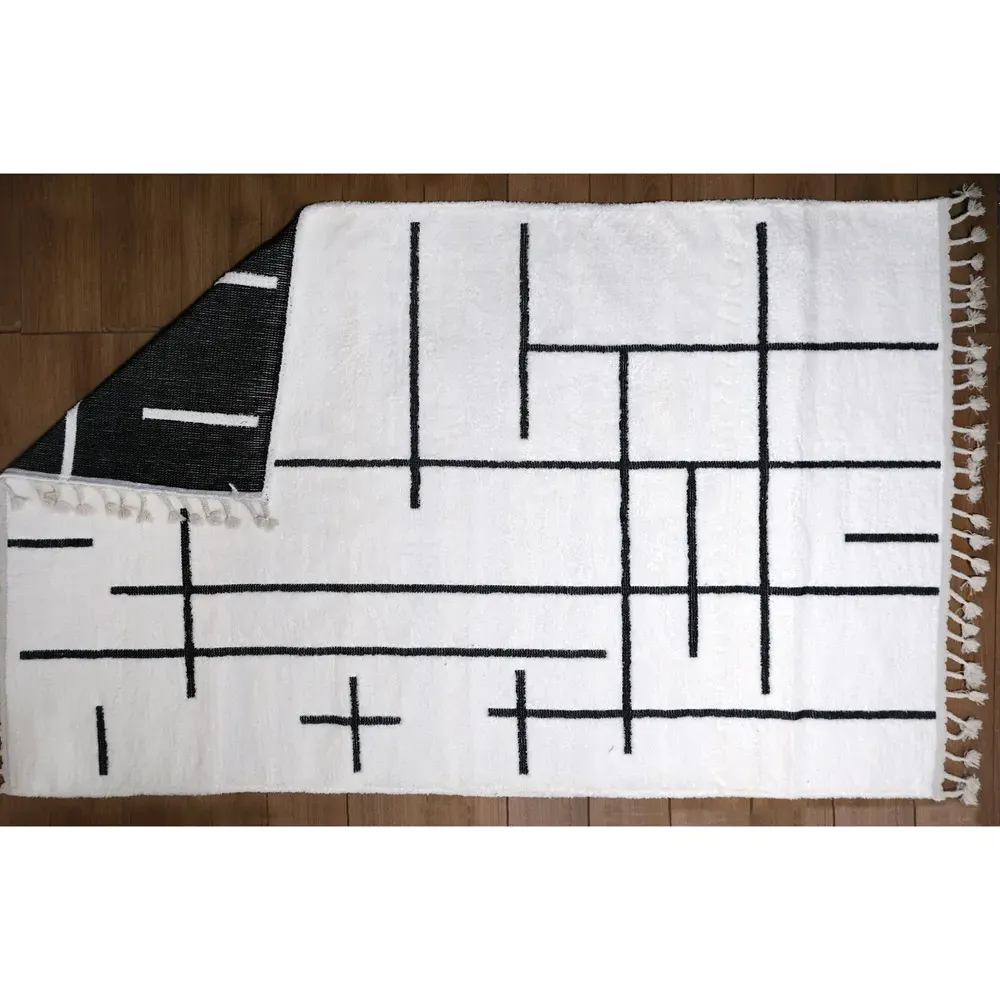Matisse Rug with Tassels - White, Cotton