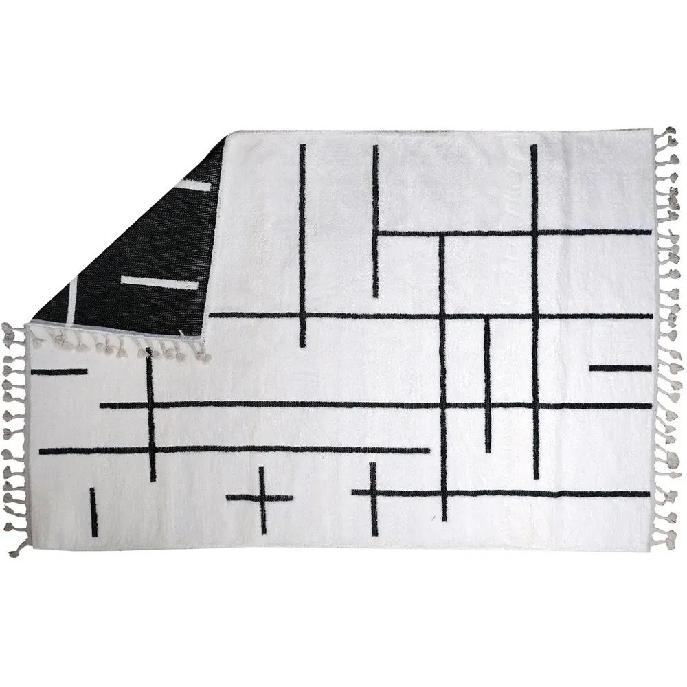 Matisse Rug with Tassels - White, Cotton