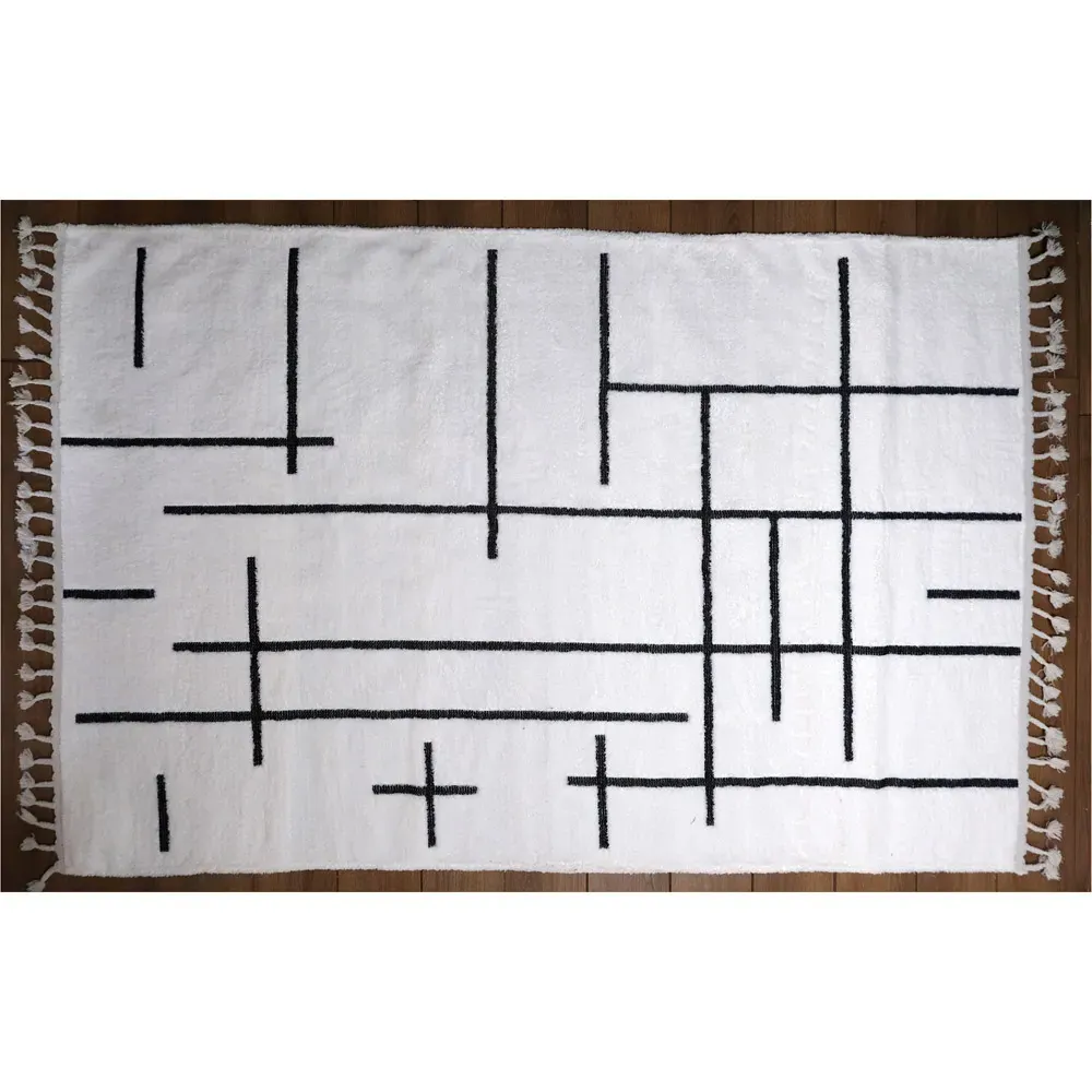 Matisse Rug with Tassels - White, Cotton