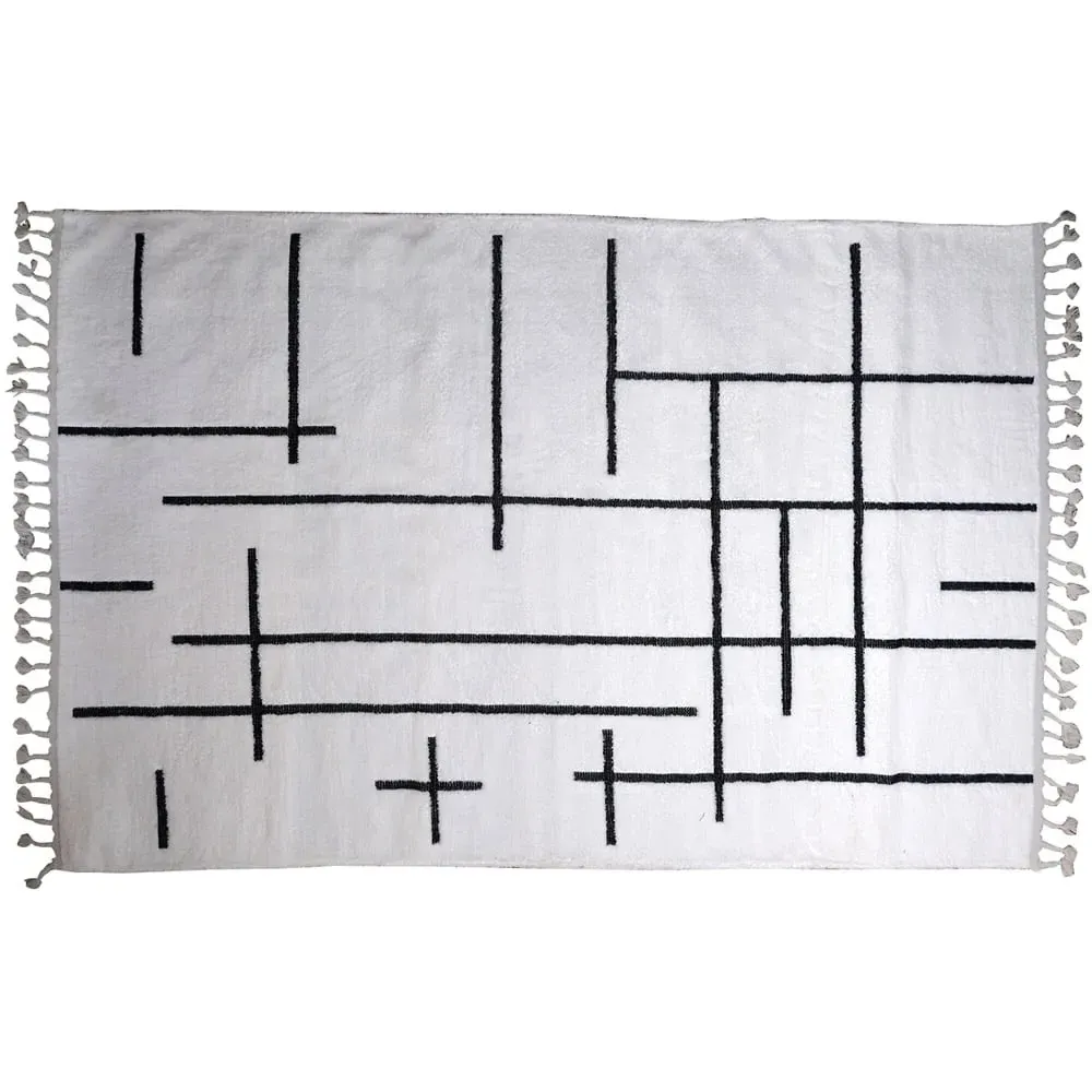 Matisse Rug with Tassels - White, Cotton image