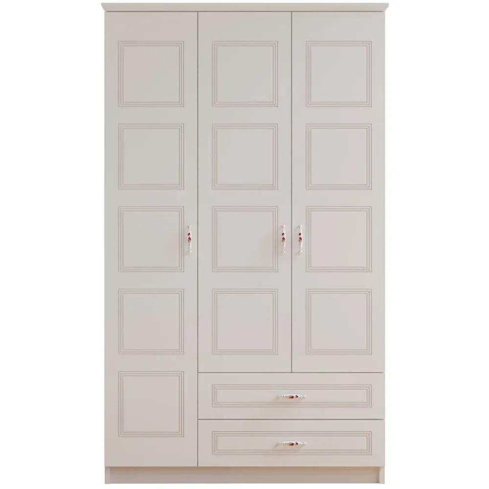 Regal 3 Door 2 Drawer Wardrobe - White