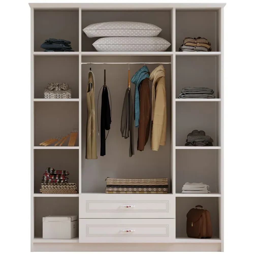 REGAL 4 Door 2 Drawer Wardrobe - White