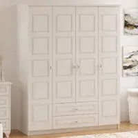 REGAL 4 Door 2 Drawer Wardrobe - White