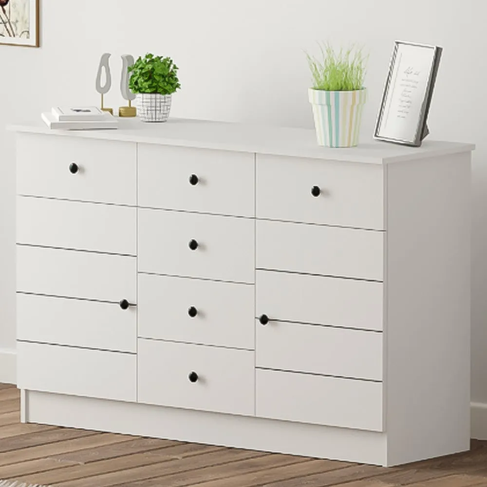 SABRO 2 Door 6 Drawer Sideboard - White