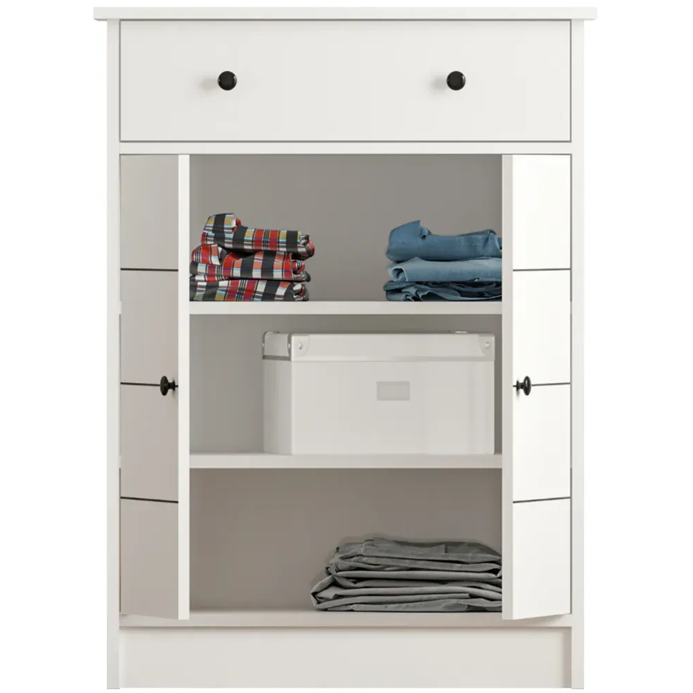 SABRO 2 Door Single Drawer Sideboard - White