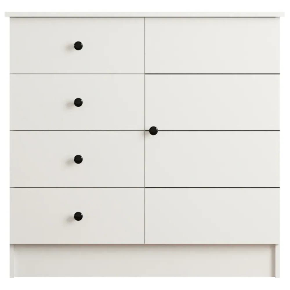 SABRO Single Door 4 Drawer Sideboard - White