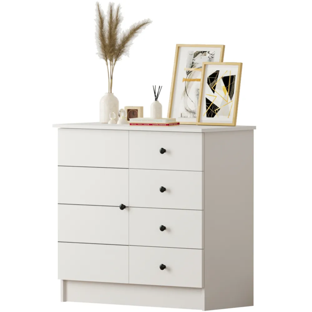 SABRO Single Door 4 Drawer Sideboard - White