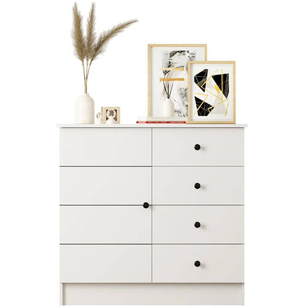 SABRO Single Door 4 Drawer Sideboard - White