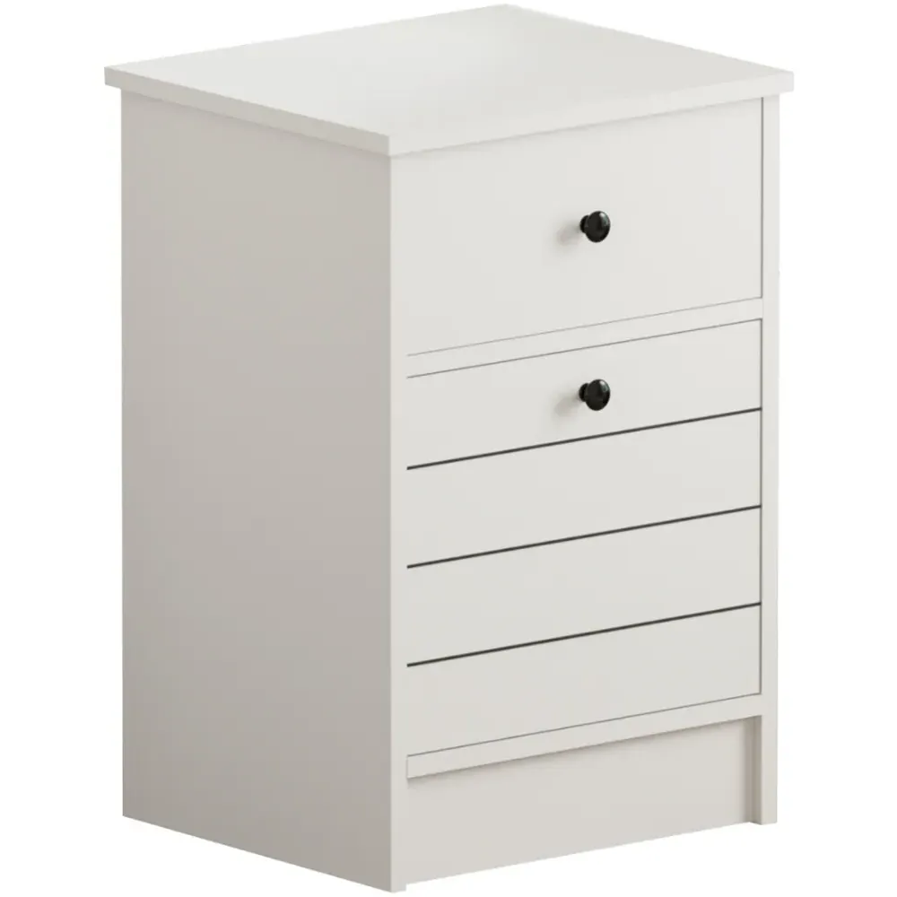 SABRO Single Door Single Drawer Bedside Table - White