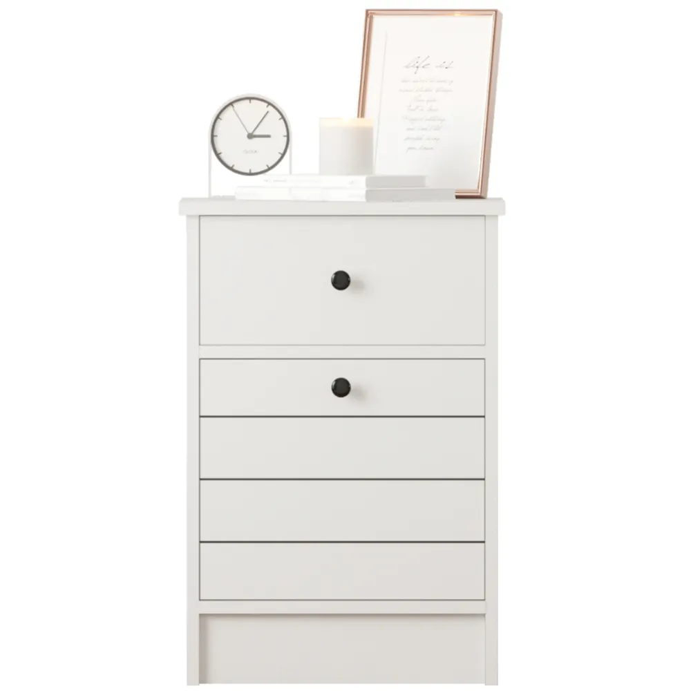 SABRO Single Door Single Drawer Bedside Table - White