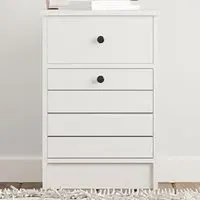 SABRO Single Door Single Drawer Bedside Table - White