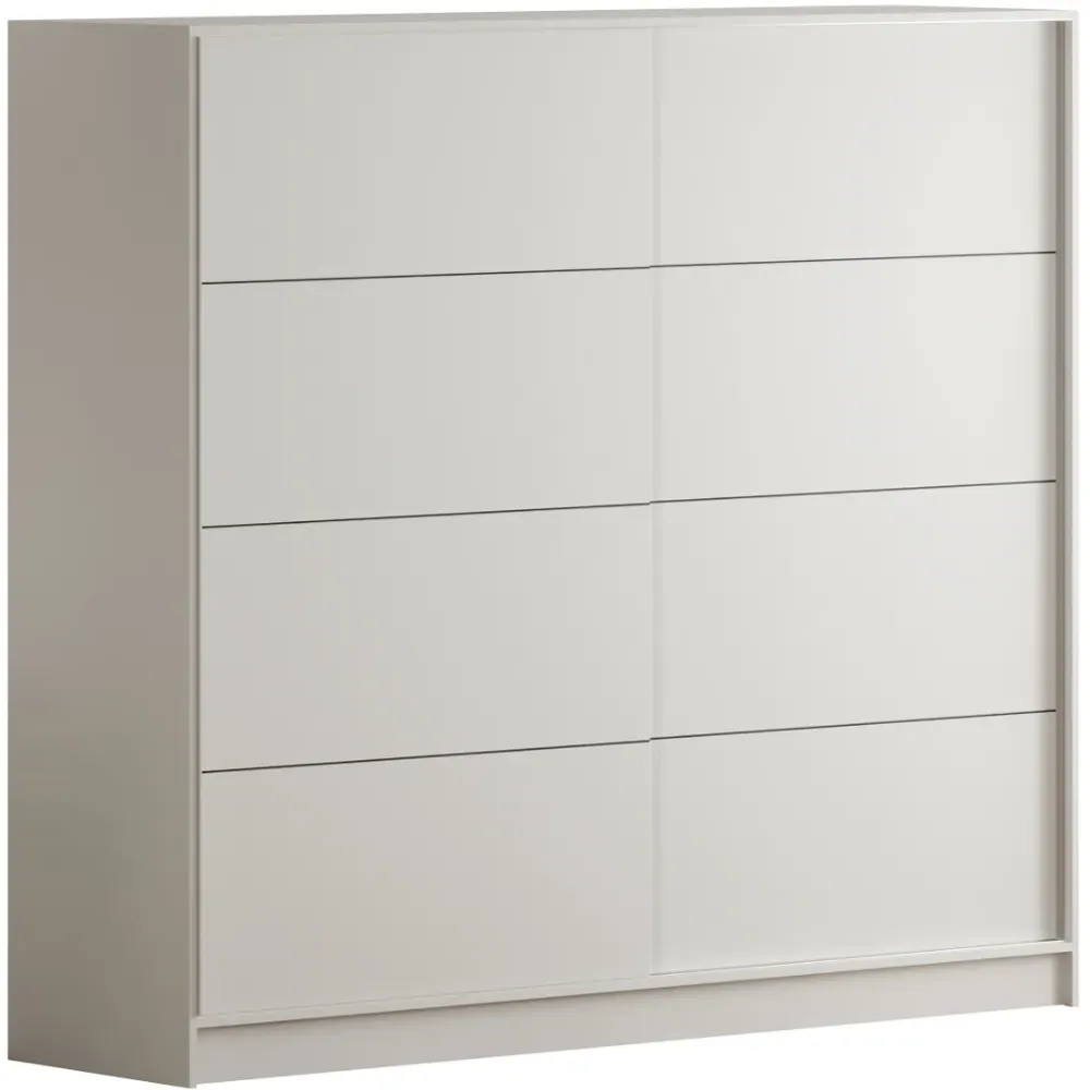 SABRO XL Sliding Door Wardrobe - White