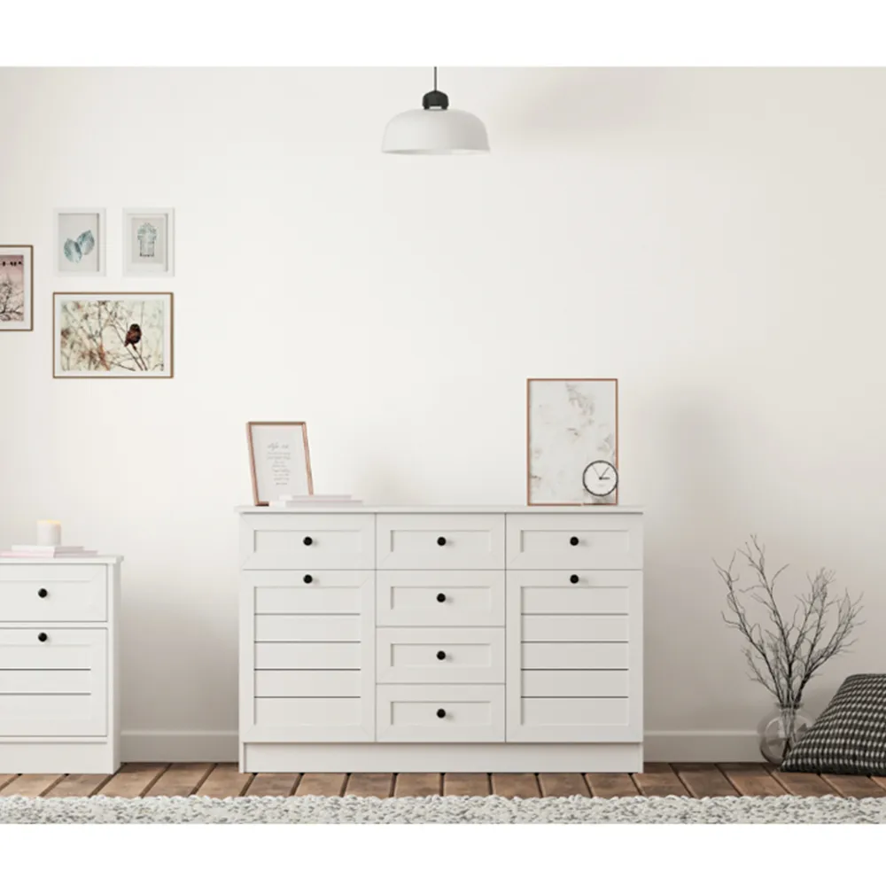 VENICE 2 Door 6 Drawer Sideboard - White
