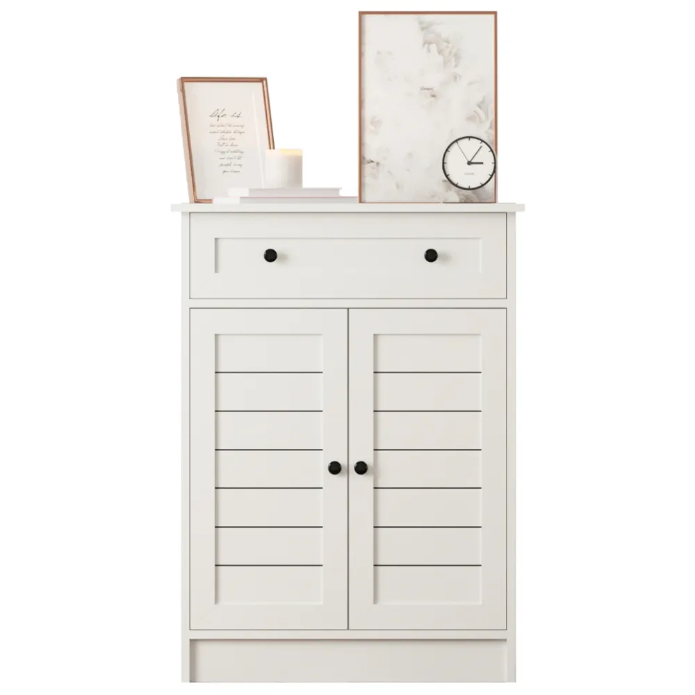 VENICE 2 Door Single Drawer Sideboard - White
