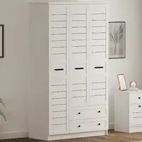 VENICE 3-Door Wardrobe with Drawers - White, MDF