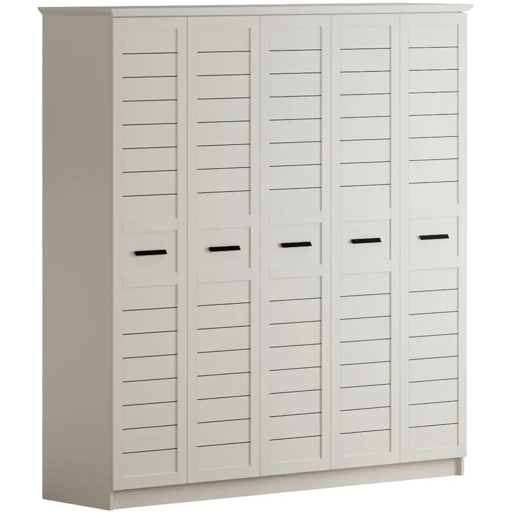 VENICE 5 Door Wardrobe - White