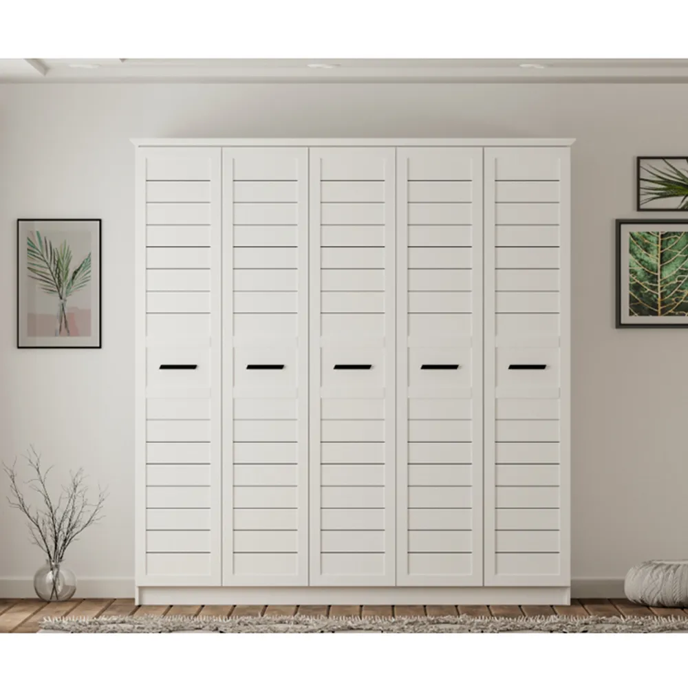 VENICE 5 Door Wardrobe - White
