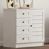 VENICE Single Door 4 Drawer Sideboard - White