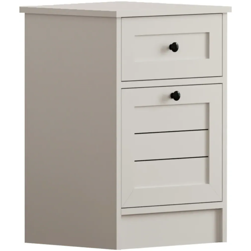 VENICE Single Door Single Drawer Bedside Table - White