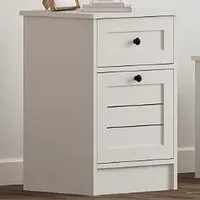 VENICE Single Door Single Drawer Bedside Table - White