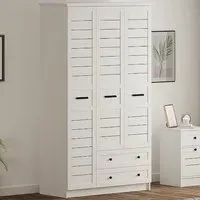 VENICE XL 3-Door Wardrobe with Drawers - White, MDF