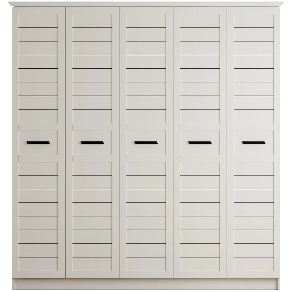 VENICE XL 5 Door Wardrobe - White