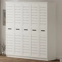 VENICE XL 5 Door Wardrobe - White