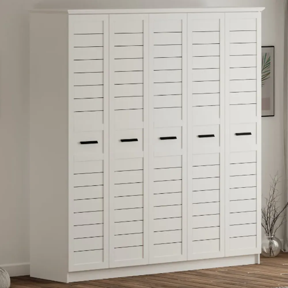 VENICE XL 5 Door Wardrobe - White