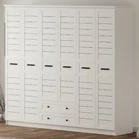 VENICE XL 6 Door Wardrobe with Drawers - White