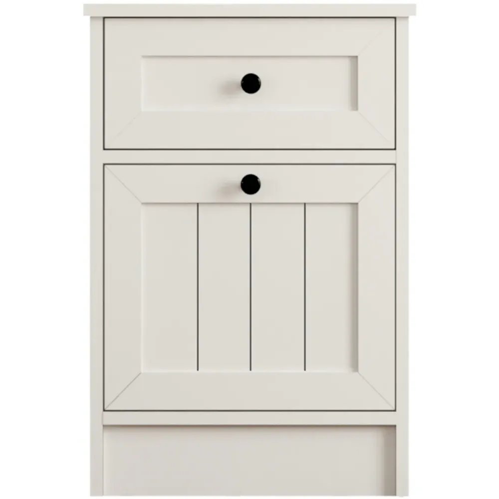 VIENNA Single Door Single Drawer Bedside Table - White