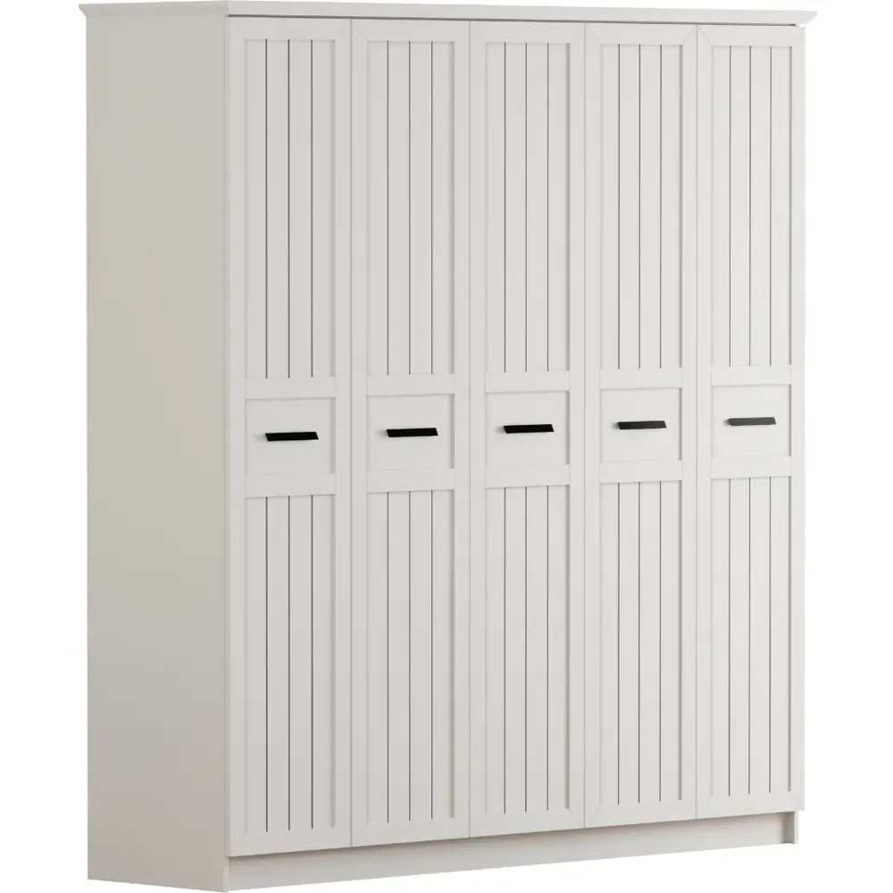 Vienna XL 5-Door Wardrobe - White