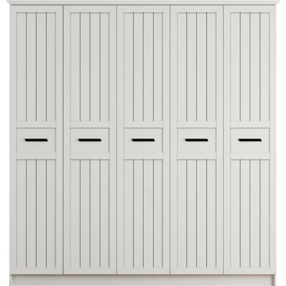 Vienna XL 5-Door Wardrobe - White