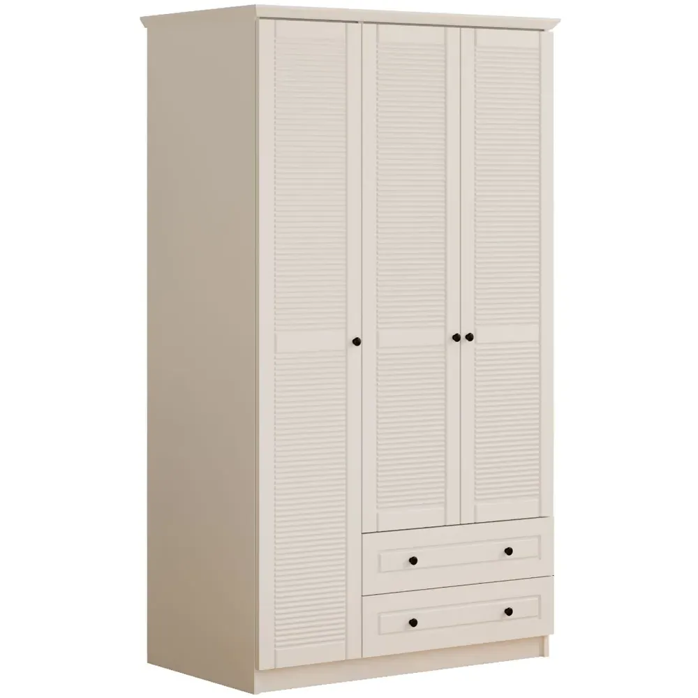 VOLET 3-Door Wardrobe with Drawers - White, MDF