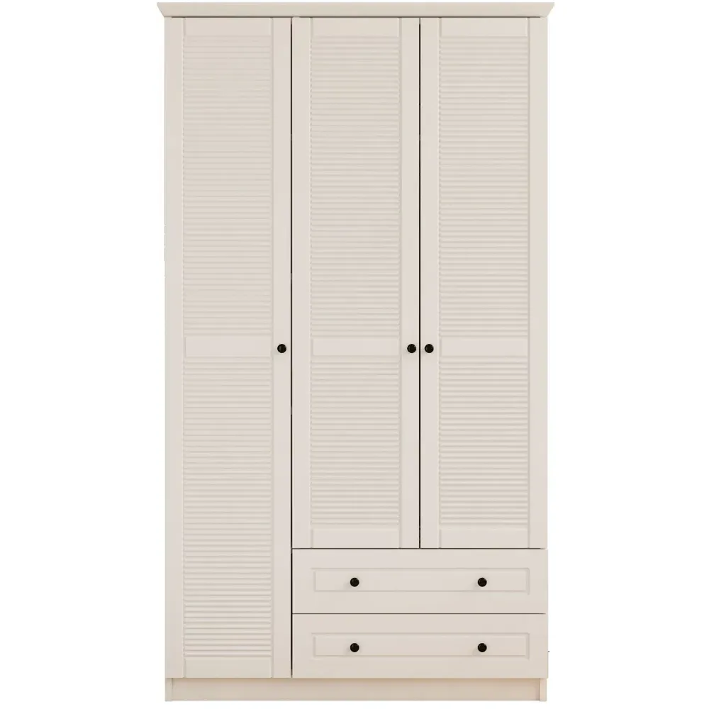 VOLET 3-Door Wardrobe with Drawers - White, MDF