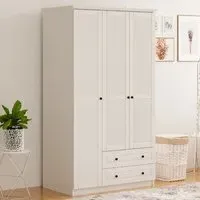 VOLET 3-Door Wardrobe with Drawers - White, MDF