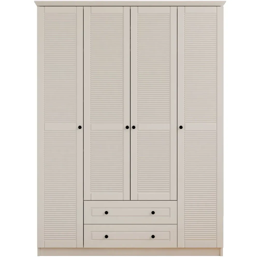 VOLET 4 Door 2 Drawer Wardrobe - White