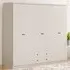 VOLET 6 Door 2 Drawer Wardrobe - White, MDF