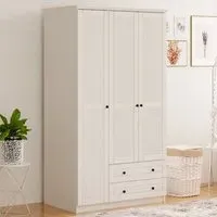 VOLET XL 3-Door Wardrobe with Drawers - White, MDF