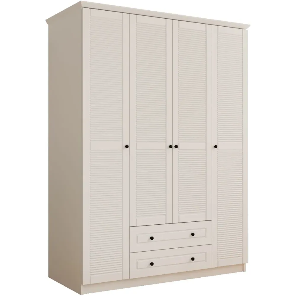 VOLET XL 4 Door 2 Drawer Wardrobe - White